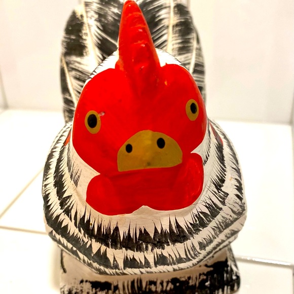 Vintage Rustic Wooden Rooster Candle Holder - Picture 4 of 14